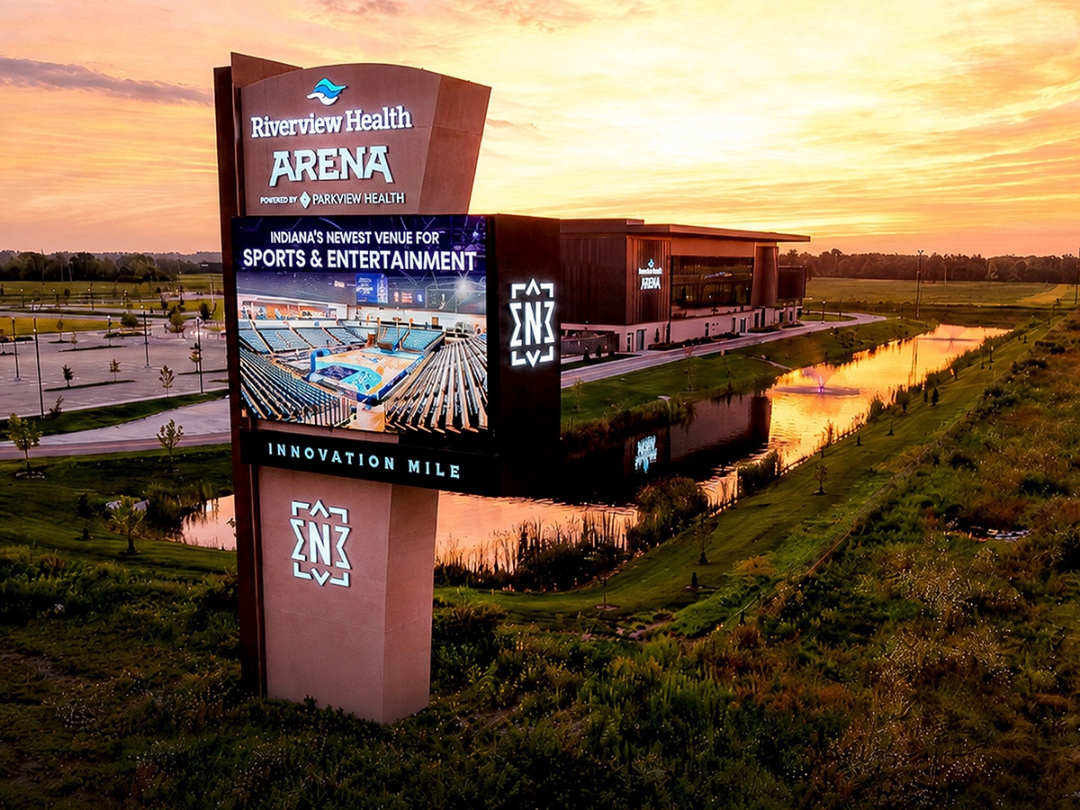 Riverview Health Arena at Innovation Mile; 16mm, 21'4" x 33', Noblesville, IN