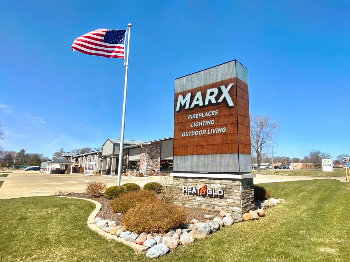 Marx Fireplaces & Lighting; 16mm, 12'4" x 21'4" Mitered Monolith, Springfield, IL