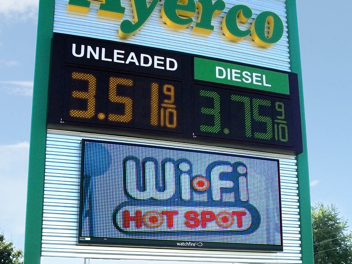 Ayerco; 24" Price Watchers, 19mm, 4'5" x 9'3" Message Center, Canton, OH