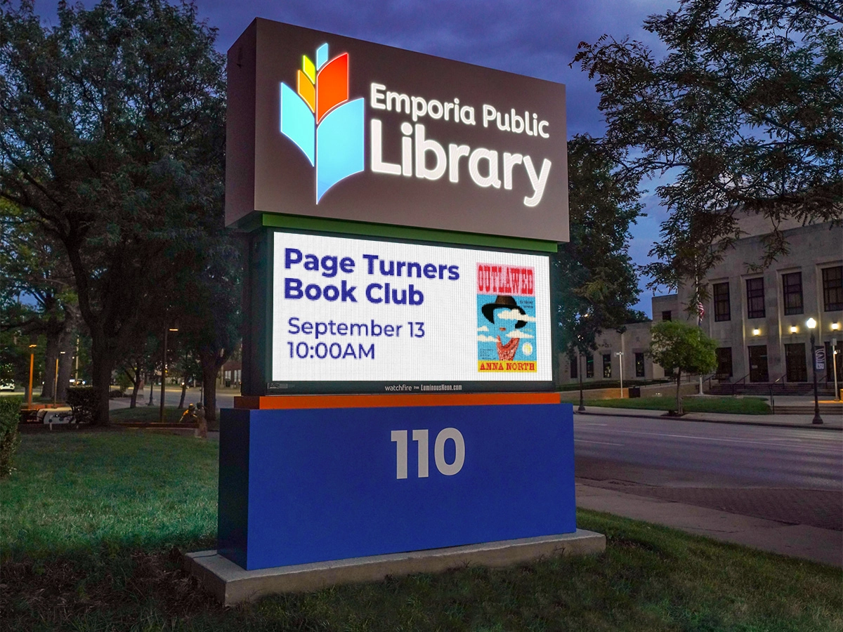 Emporia Public Library; 8mm, 3'5" x 7'3", Emporia, KS