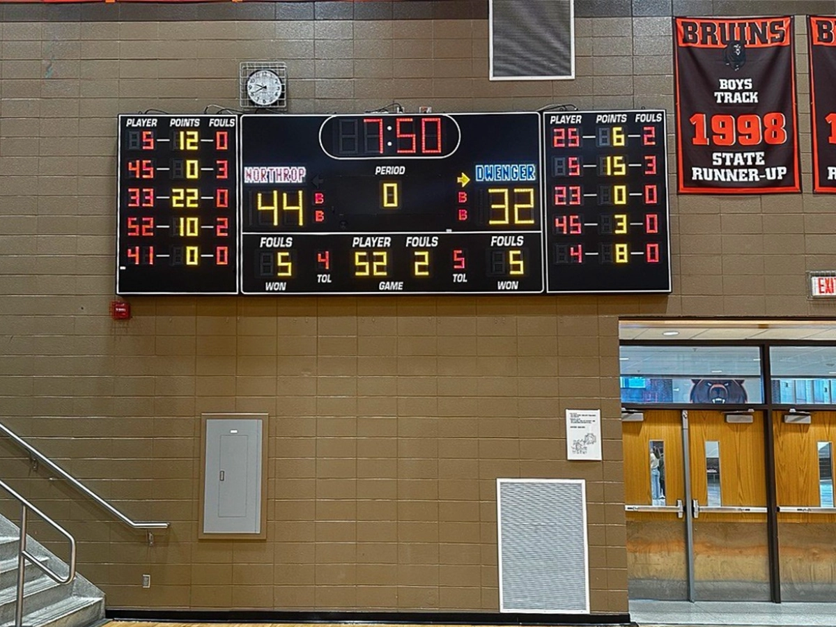 Wayne High School; 6' x 18' Scoreboard with Electronic Team Names (ETN) and Roster Panels, Fort Wayne, IN